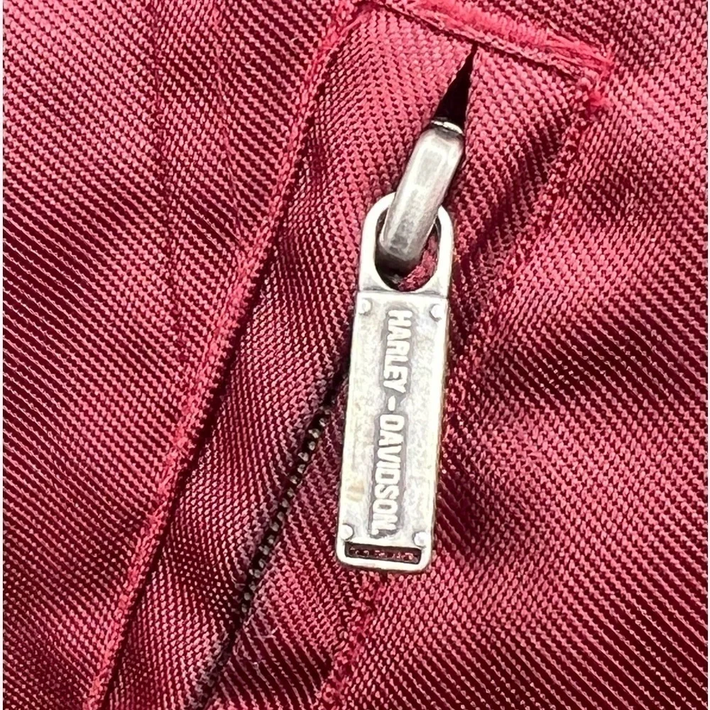 Harley Davidson Women's Burgundy Motorcycle Biker Jacket - Picture 12 of 16